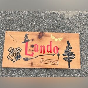 Wooden Harry Potter Themed Sign